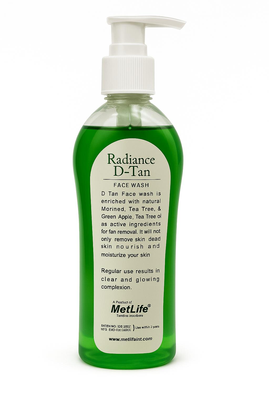 D-Tan & Radiance Face Wash with moringa ,Tee tree & Green Apple