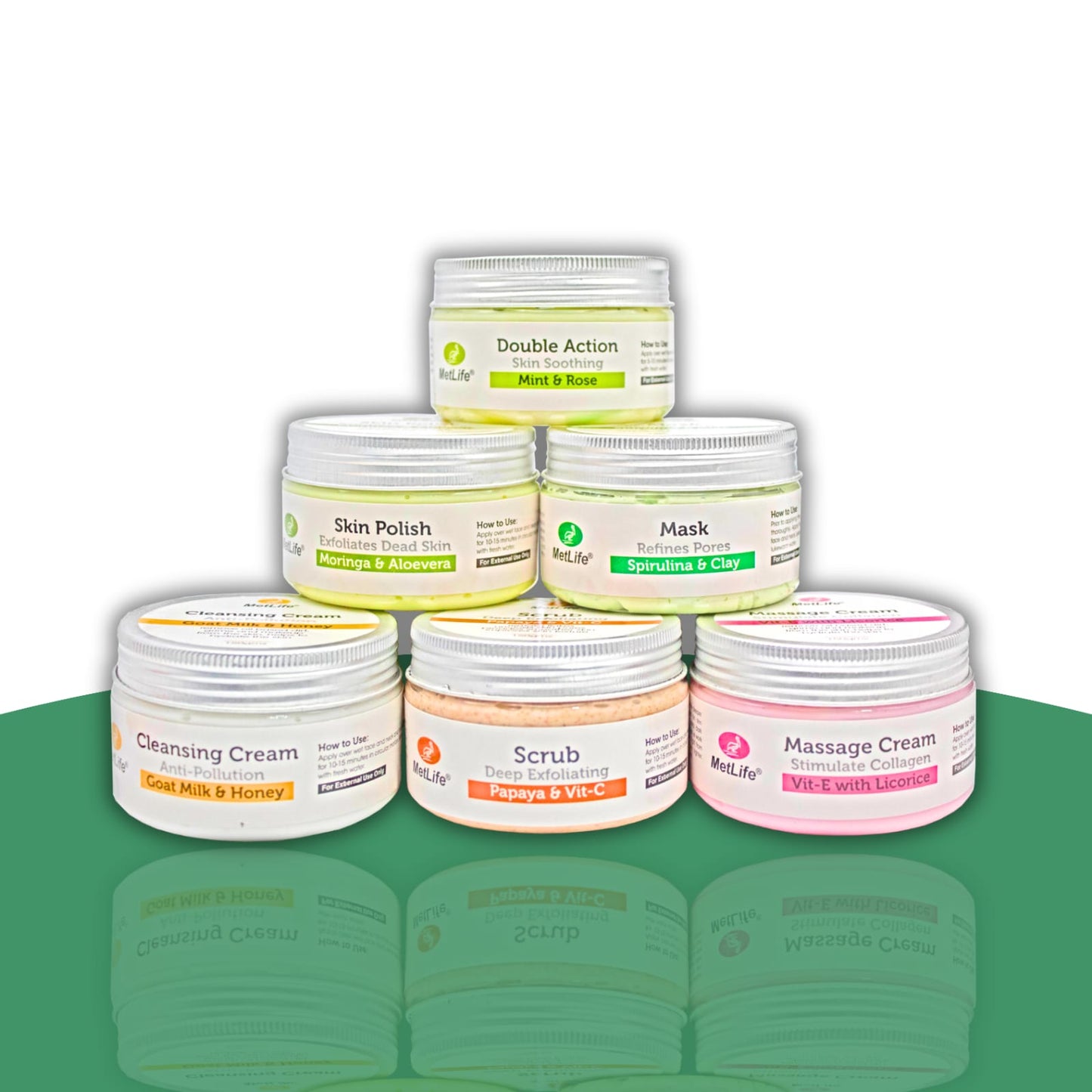 6 steps organic facial kit (40 facials in a kit)