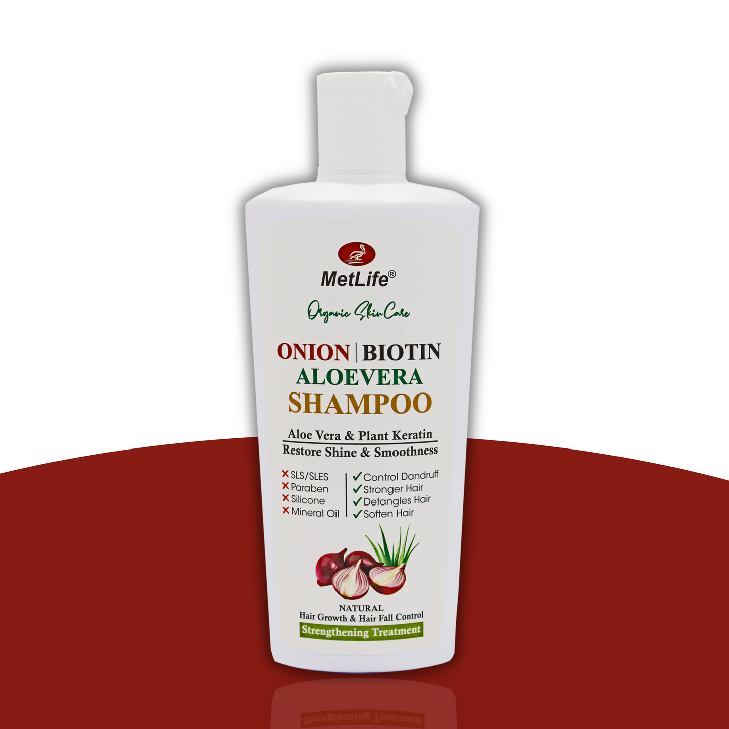 Onion Biotin Shampoo| Hair Growth & Scalp Nourishment, Hair Fall & Dandruff| Aloevera, Plant Keratin,400ml