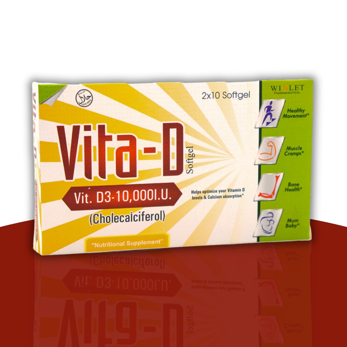 Vitamin D-3 (Vita -D) 10000.IU 20 soft gel